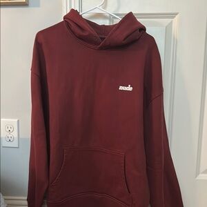 NUDE Red Sweatshirt Hoodie Casual Fit